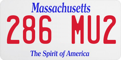 MA license plate 286MU2