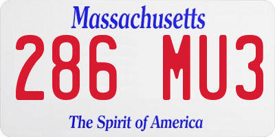 MA license plate 286MU3