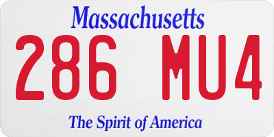 MA license plate 286MU4