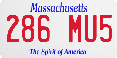 MA license plate 286MU5