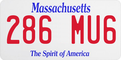 MA license plate 286MU6