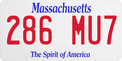 MA license plate 286MU7