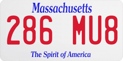 MA license plate 286MU8