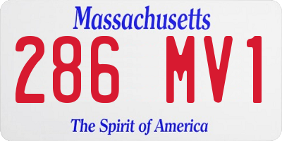 MA license plate 286MV1