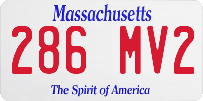 MA license plate 286MV2