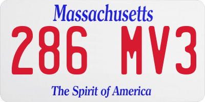 MA license plate 286MV3