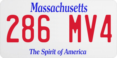 MA license plate 286MV4
