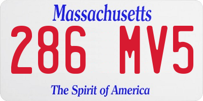 MA license plate 286MV5