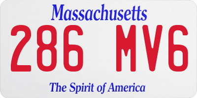 MA license plate 286MV6