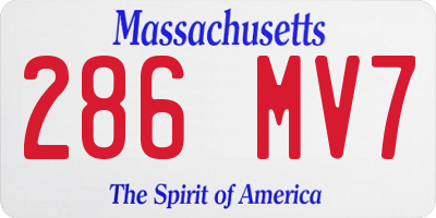 MA license plate 286MV7