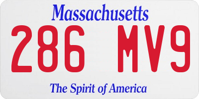 MA license plate 286MV9