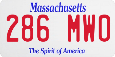MA license plate 286MW0