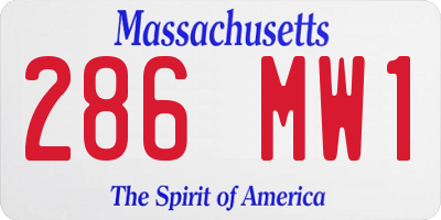 MA license plate 286MW1