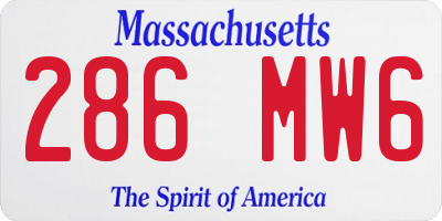 MA license plate 286MW6
