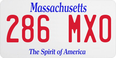 MA license plate 286MX0