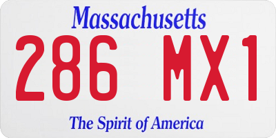 MA license plate 286MX1