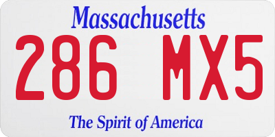 MA license plate 286MX5
