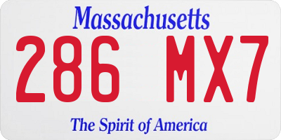 MA license plate 286MX7