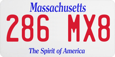 MA license plate 286MX8