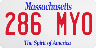 MA license plate 286MY0