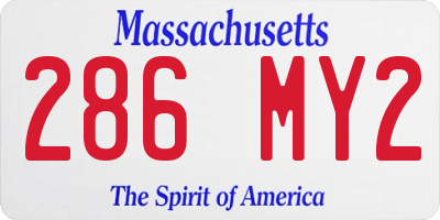 MA license plate 286MY2