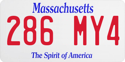 MA license plate 286MY4