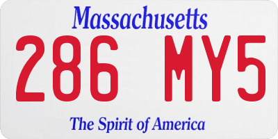 MA license plate 286MY5
