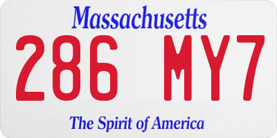 MA license plate 286MY7
