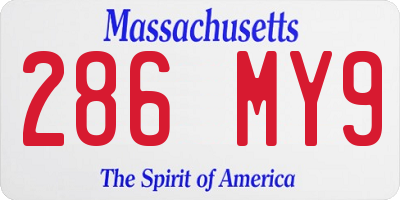 MA license plate 286MY9