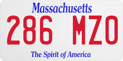 MA license plate 286MZ0