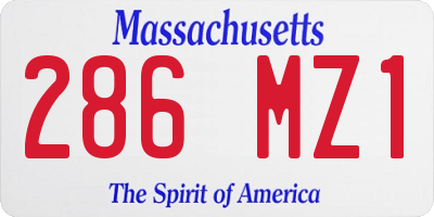 MA license plate 286MZ1