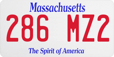 MA license plate 286MZ2
