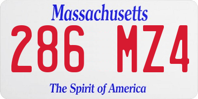 MA license plate 286MZ4