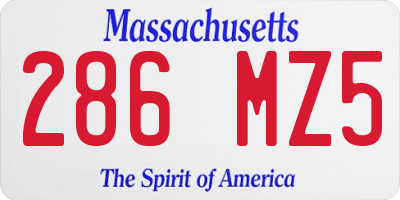 MA license plate 286MZ5