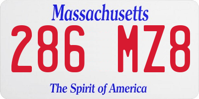 MA license plate 286MZ8