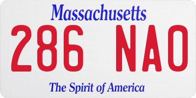 MA license plate 286NA0