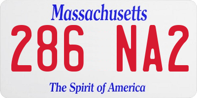 MA license plate 286NA2