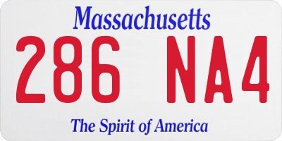 MA license plate 286NA4