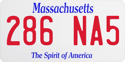 MA license plate 286NA5