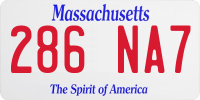 MA license plate 286NA7