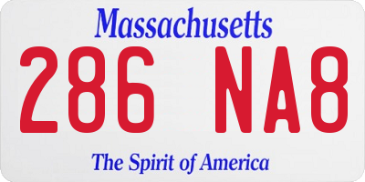 MA license plate 286NA8