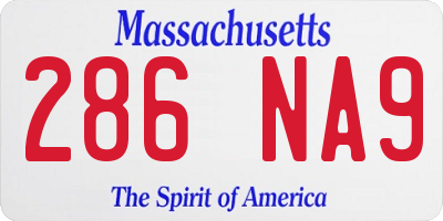 MA license plate 286NA9