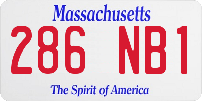 MA license plate 286NB1