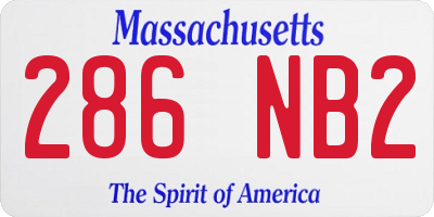 MA license plate 286NB2