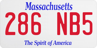 MA license plate 286NB5