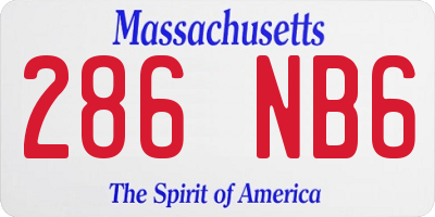 MA license plate 286NB6