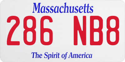 MA license plate 286NB8