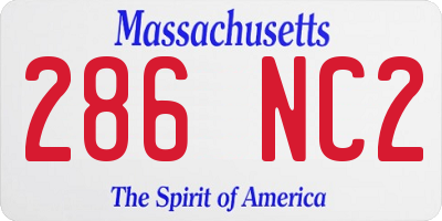 MA license plate 286NC2