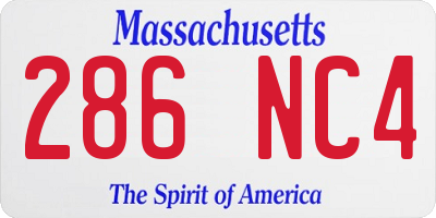 MA license plate 286NC4