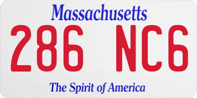 MA license plate 286NC6